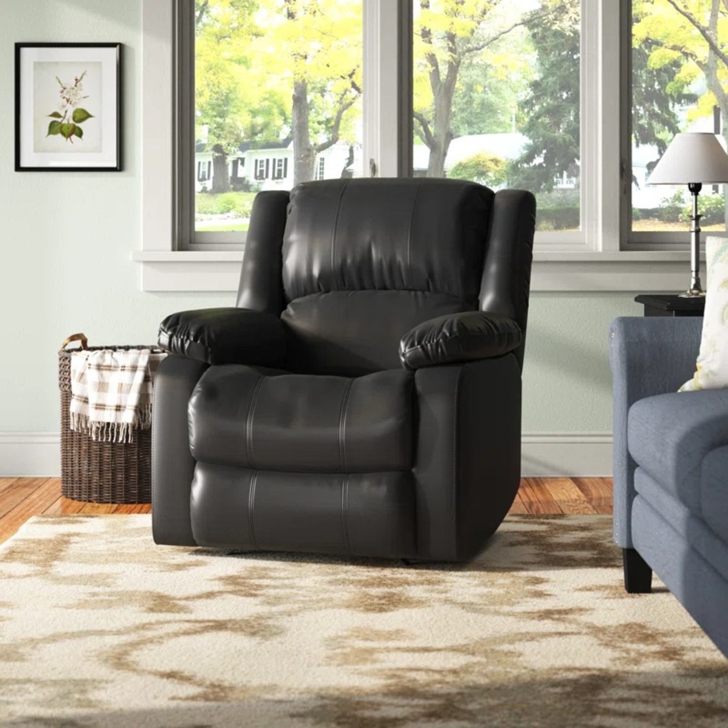 Sanie 37.8" Faux Leather Manual Recliner - image-5