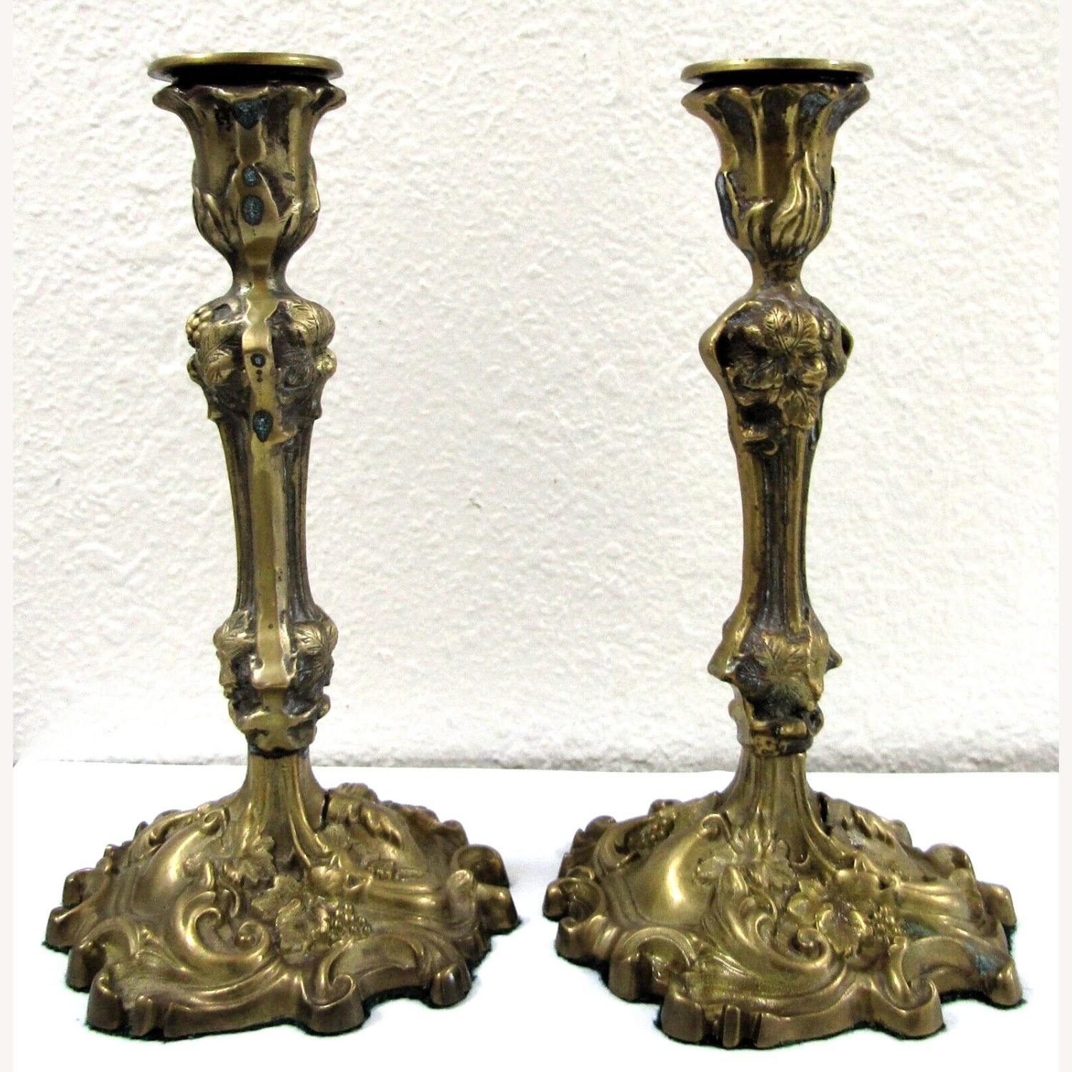 Pair French Rococo Revival Candlesticks - image-1