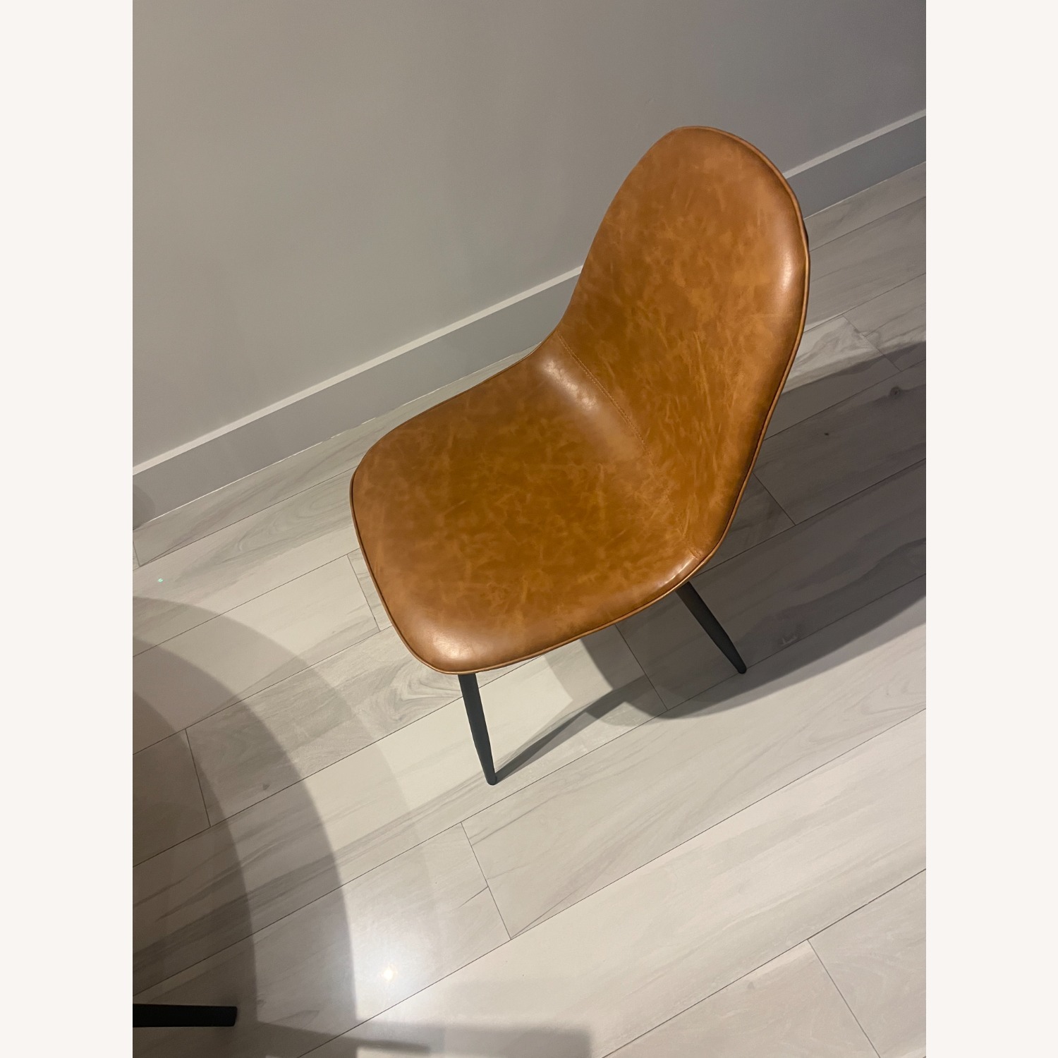 Faux Leather Caramel Dining Chairs - image-1