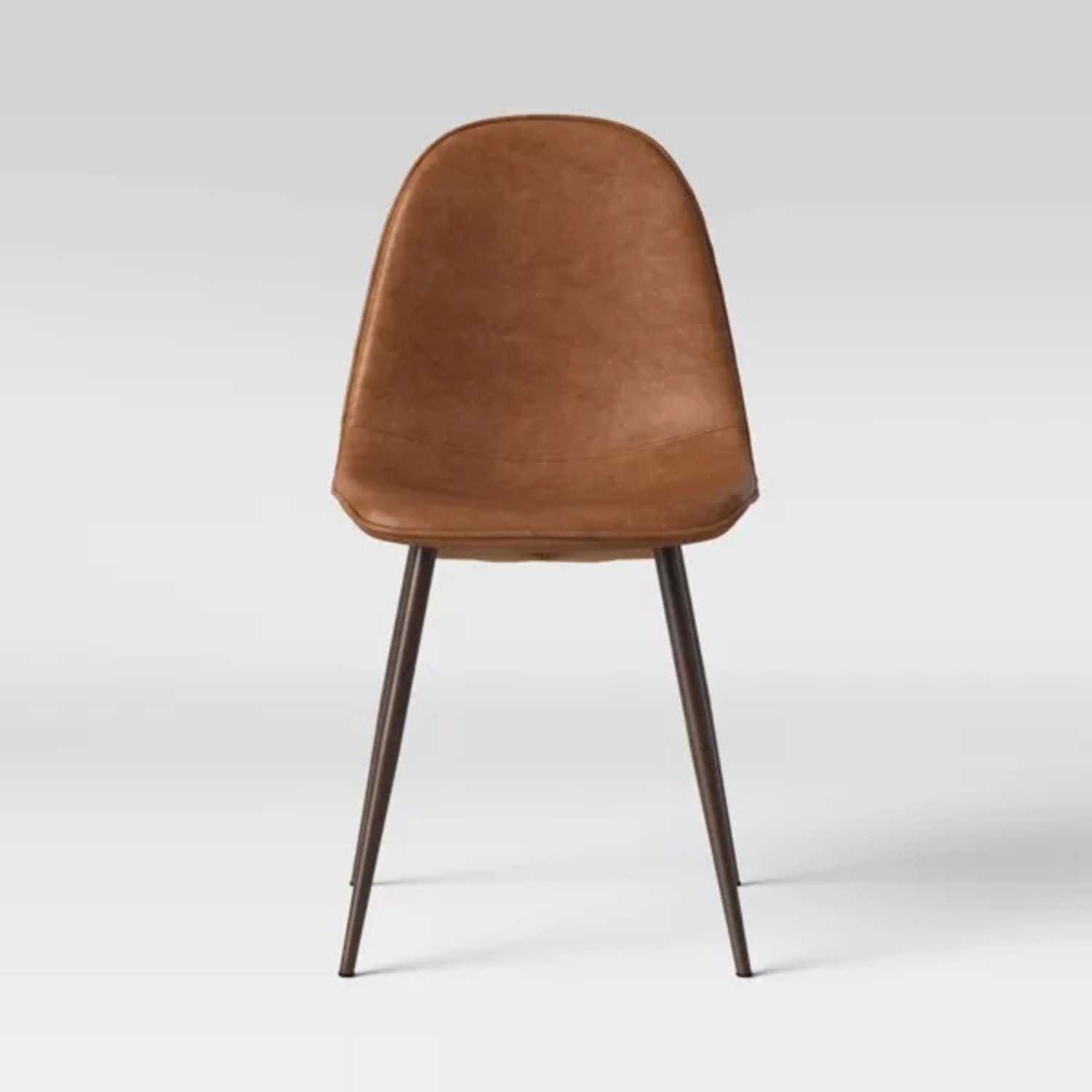 Faux Leather Caramel Dining Chairs - image-5