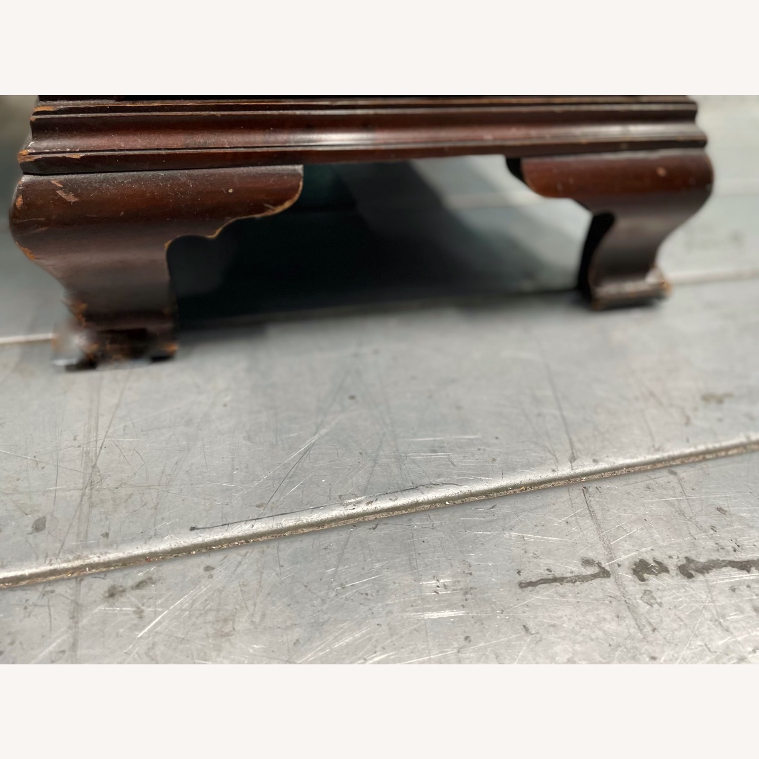 Antique 1930s Sold Mahogany Writing Desk - image-5