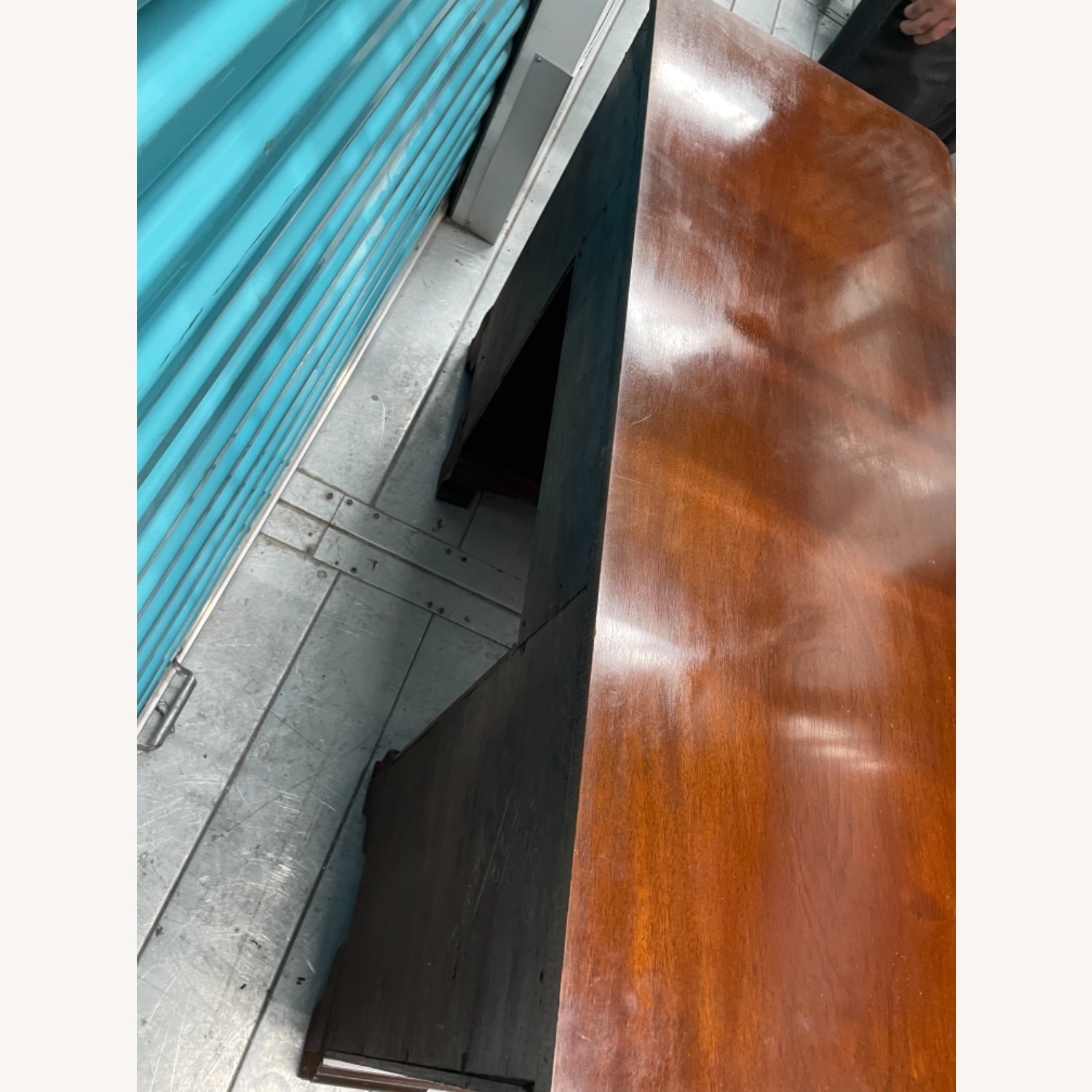 Antique 1930s Sold Mahogany Writing Desk - image-14