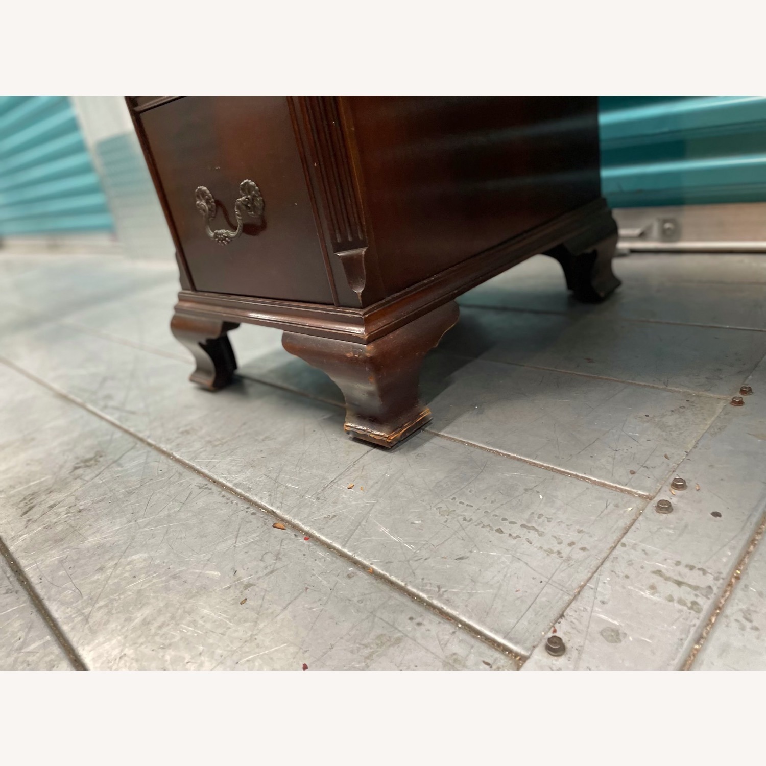 Antique 1930s Sold Mahogany Writing Desk - image-4