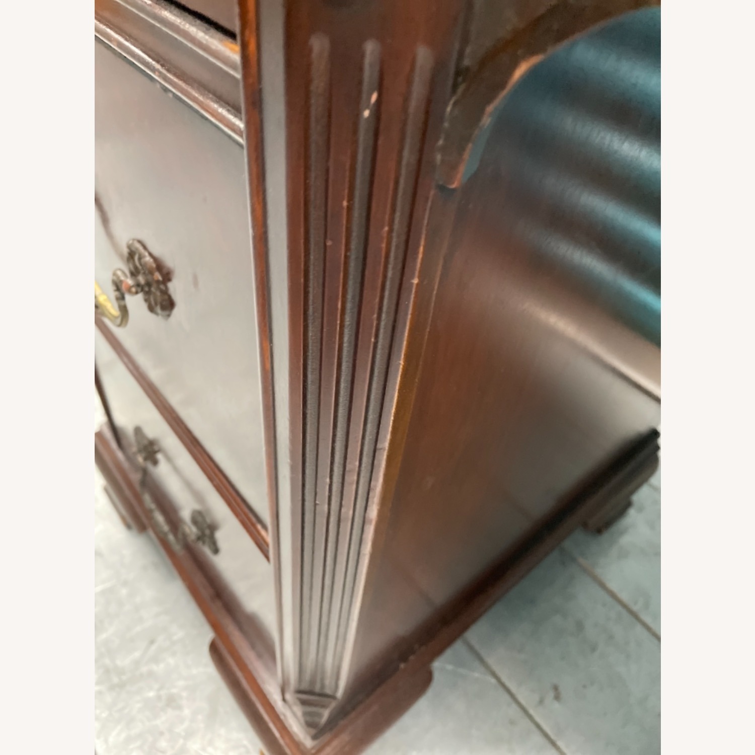 Antique 1930s Sold Mahogany Writing Desk - image-21