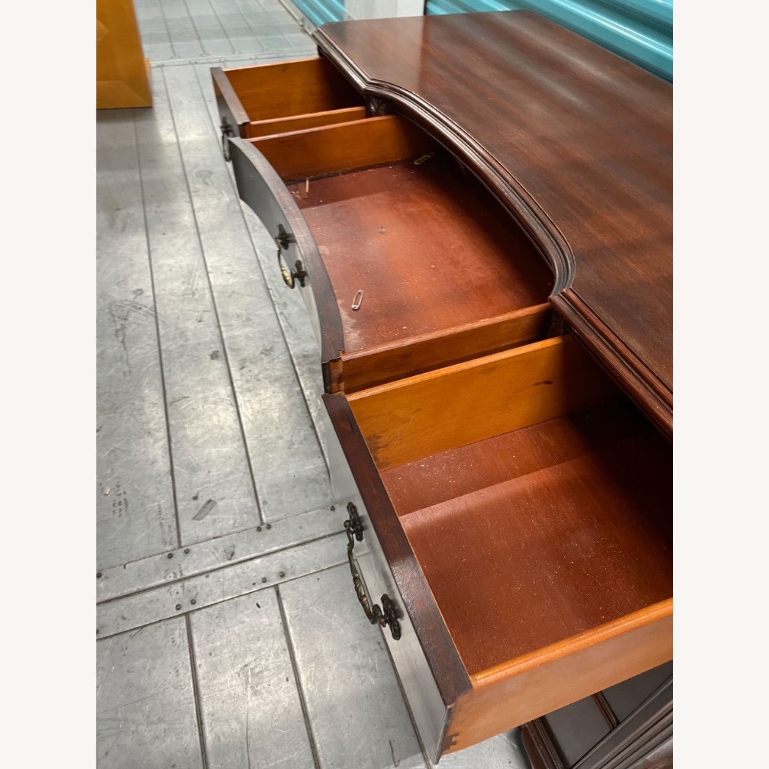 Antique 1930s Sold Mahogany Writing Desk - image-24