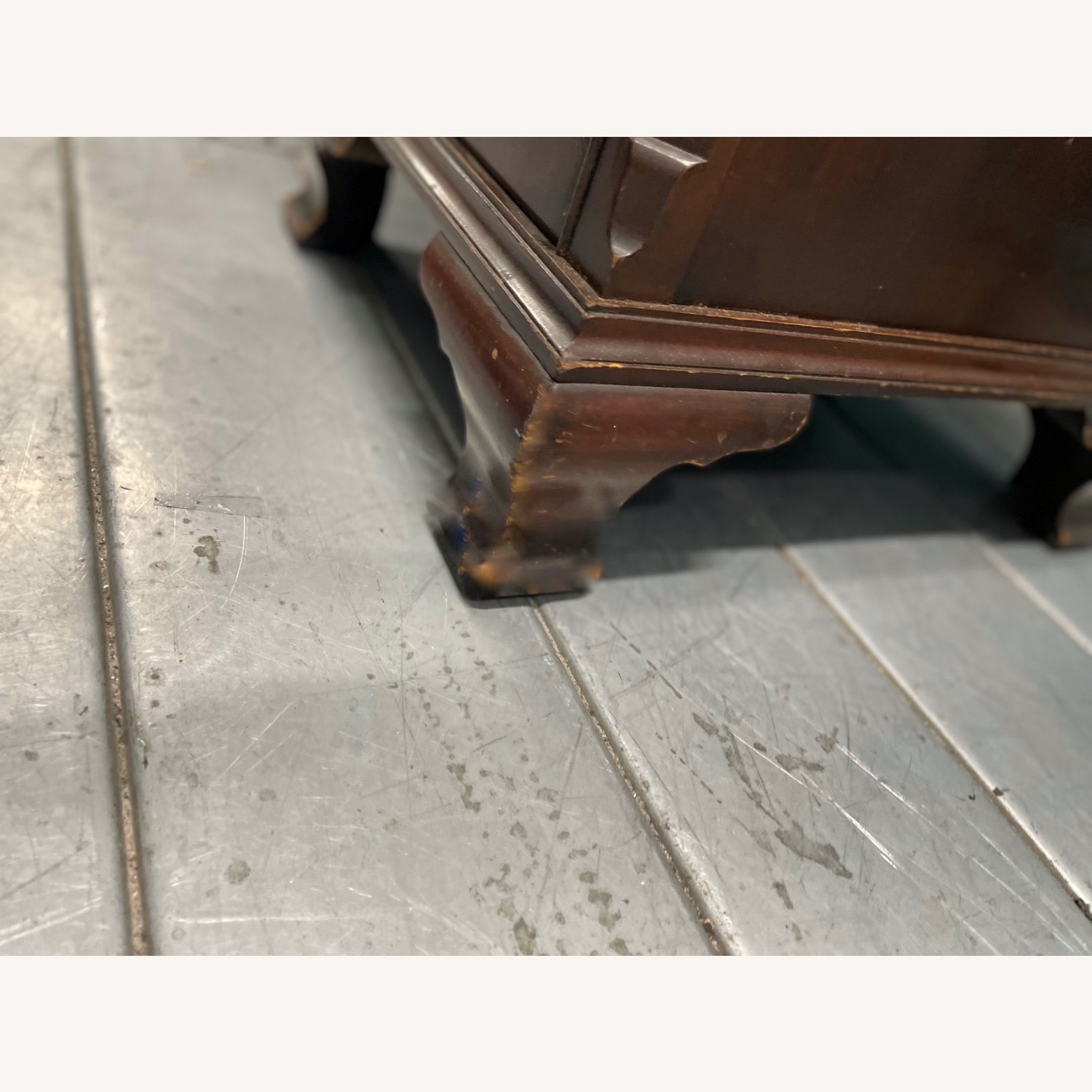 Antique 1930s Sold Mahogany Writing Desk - image-9