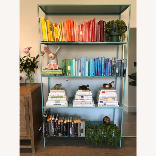 Used Blue Slim Bookshelf for sale on AptDeco