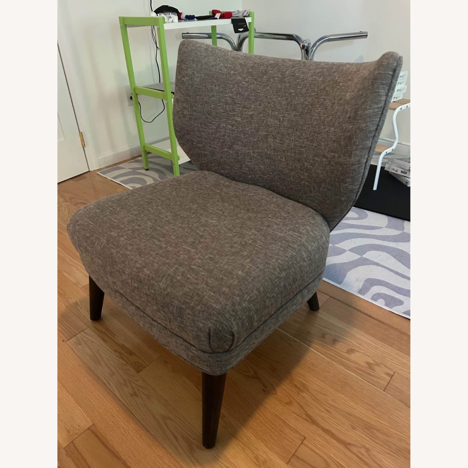 West Elm Gray Retro Winged Back Chair - image-2