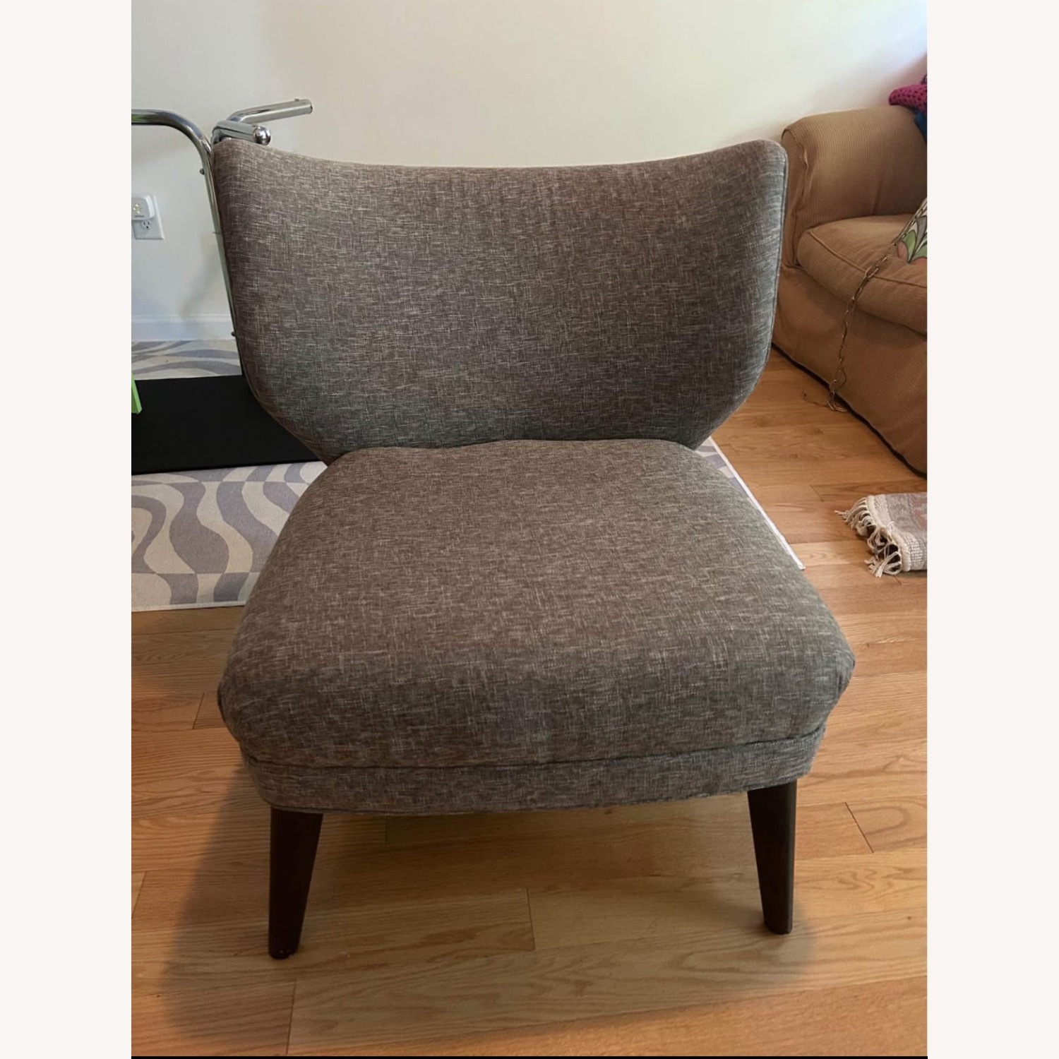 West Elm Gray Retro Winged Back Chair - image-1