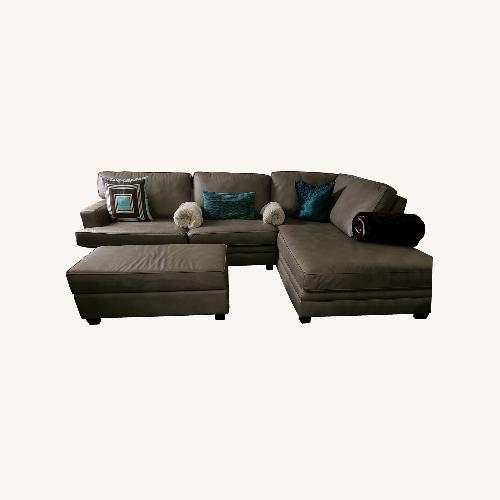 Used Gray Sectional Sofa With Lounge and Ottoman for sale on AptDeco