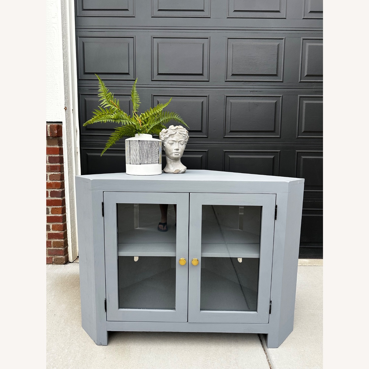 Refinished Grey Corner Cabinet - image-8