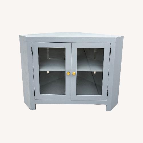 Used Refinished Grey Corner Cabinet for sale on AptDeco