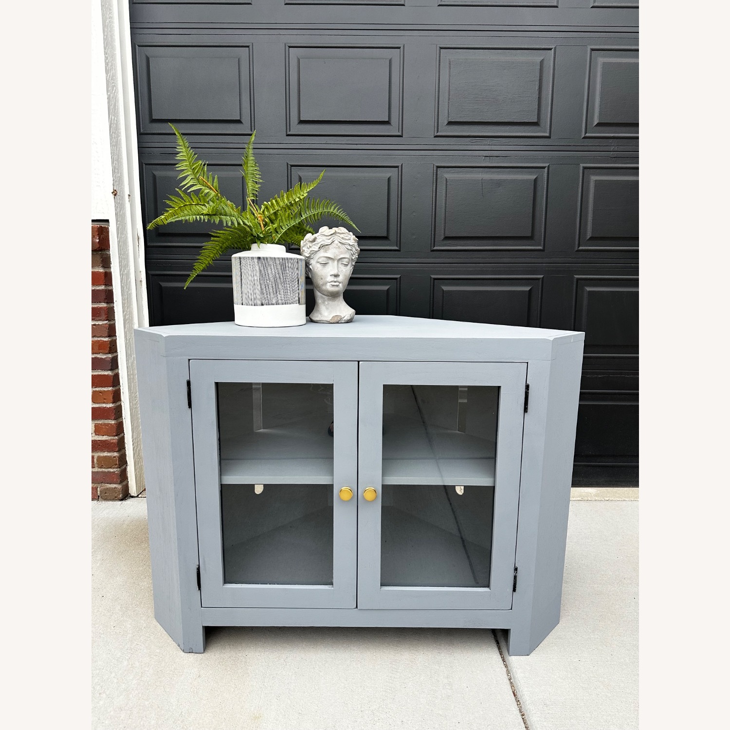 Refinished Grey Corner Cabinet - image-4