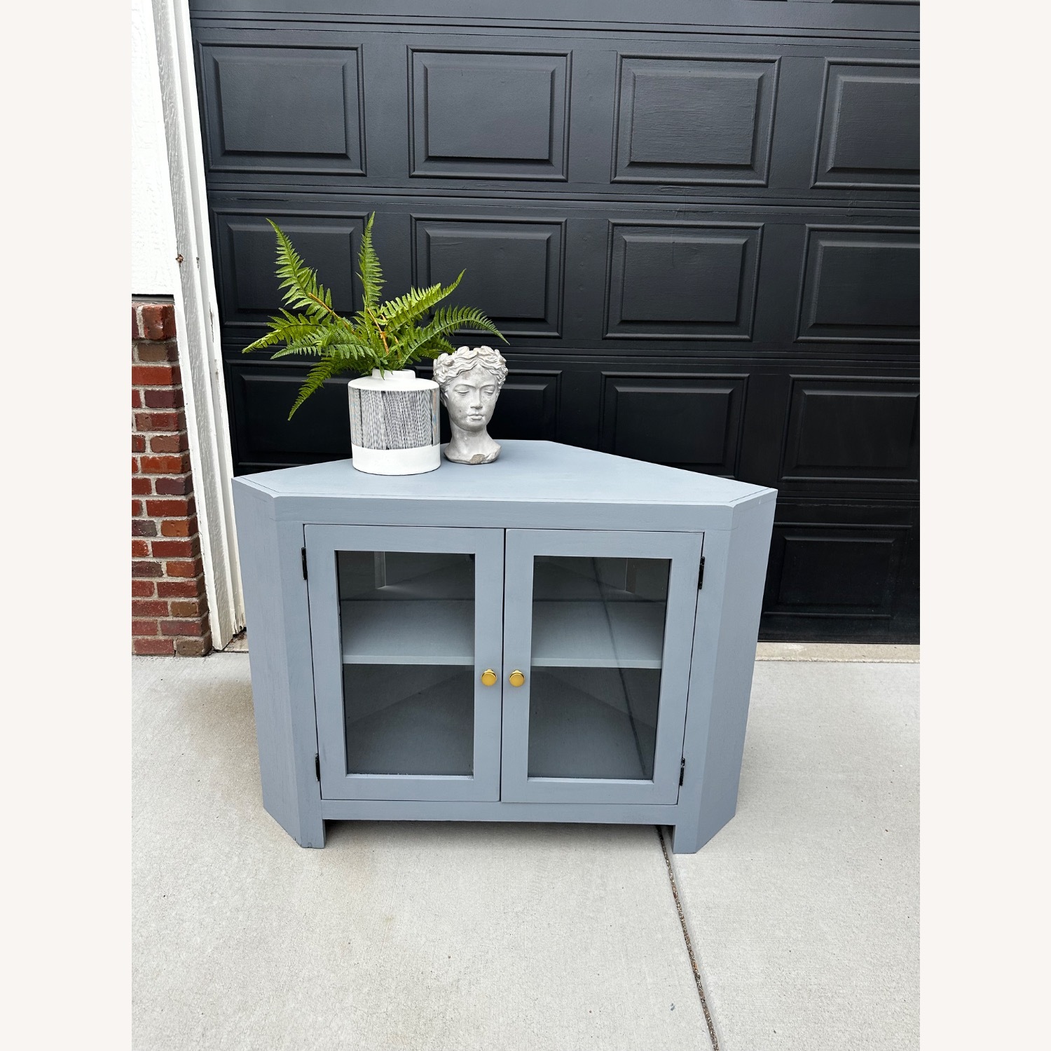 Refinished Grey Corner Cabinet - image-5