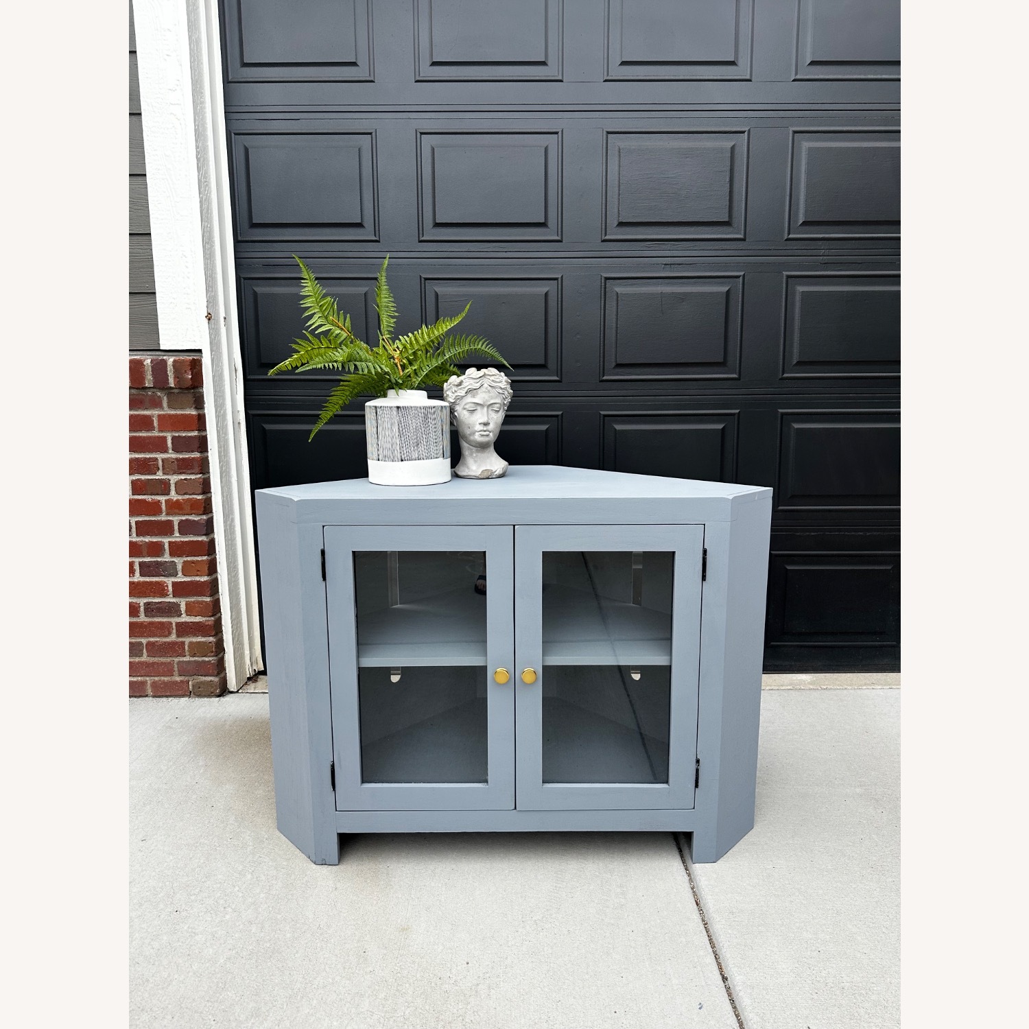 Refinished Grey Corner Cabinet - image-2