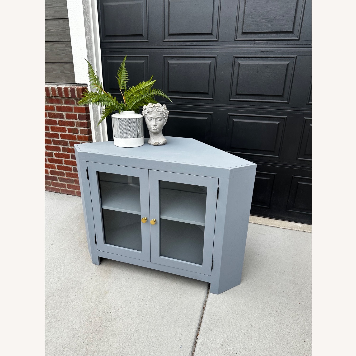 Refinished Grey Corner Cabinet - image-6