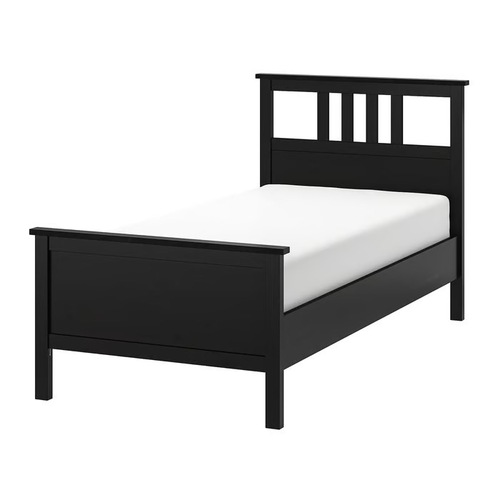Used IKEA Hemnes Black/ Dark Brown Twin Bed for sale on AptDeco