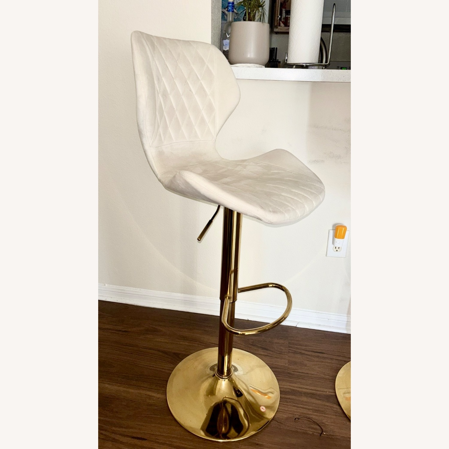 Velvet Bar Stools Set of 2 Counter Barstools - image-2