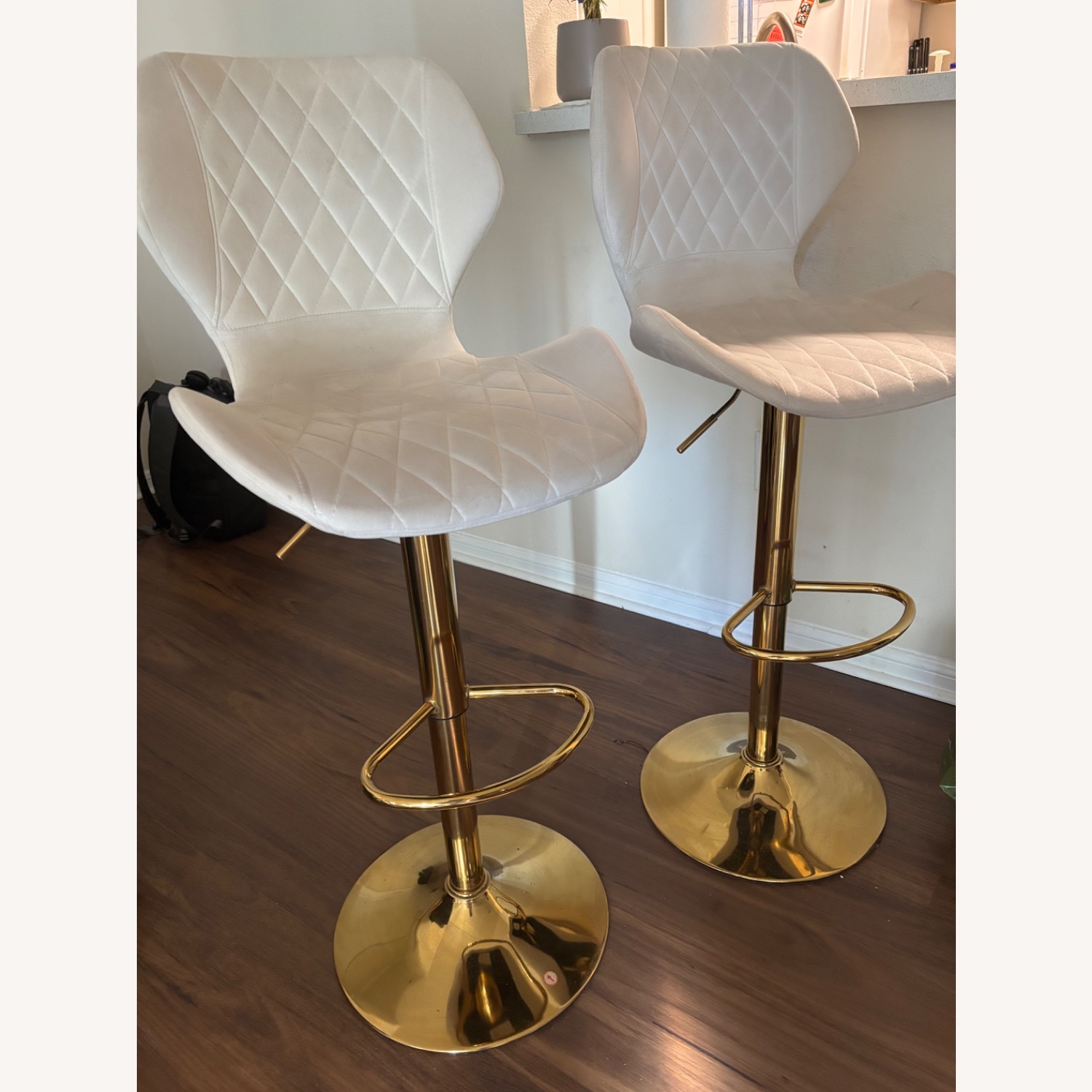 Velvet Bar Stools Set of 2 Counter Barstools - image-4