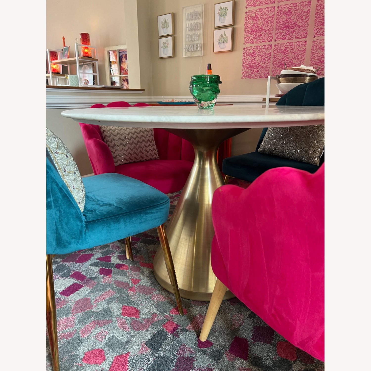 Silhouette White Marble Dining Bistro Table - image-3