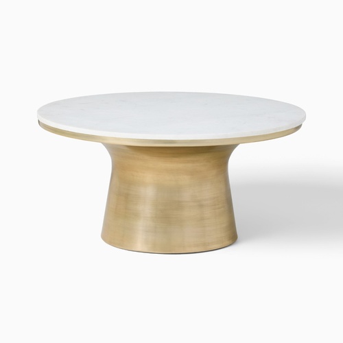 Used Marble Topped Pedestal Coffee Table (30.5") for sale on AptDeco