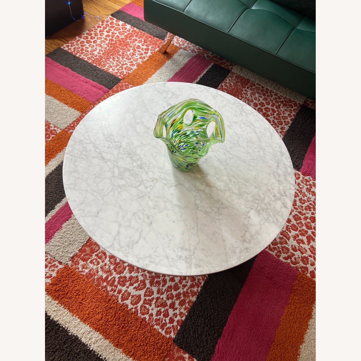 Marble Topped Pedestal Coffee Table (30.5") - image-2