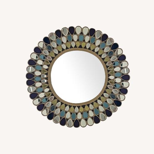 Used Decorative Mirror with Purple Blue & Lime Green for sale on AptDeco