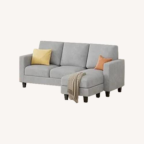 Used Furmax 70" Grey Linen 3-seat Sectional  for sale on AptDeco