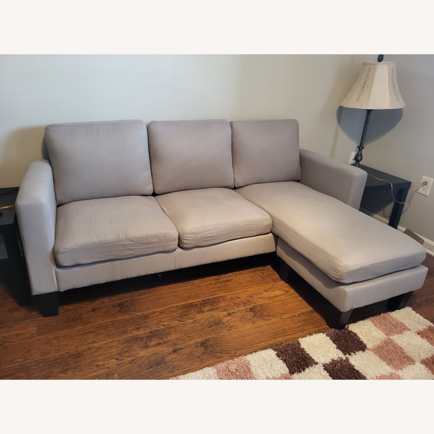 Furmax 70" Grey Linen 3-seat Sectional - image-1