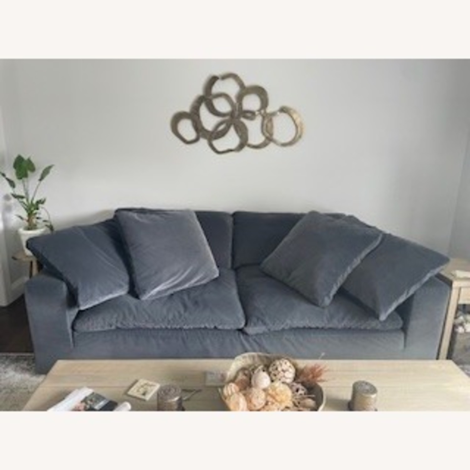 RH Velvet 8 ft. Sofa in Twilight Blue Gray - image-4
