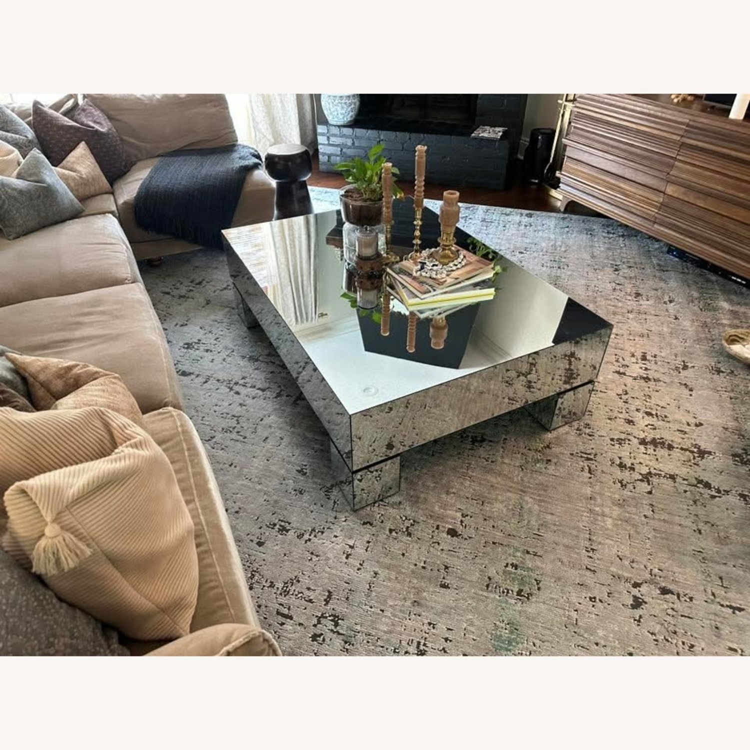 Mirrored Modern Coffee Table - image-1