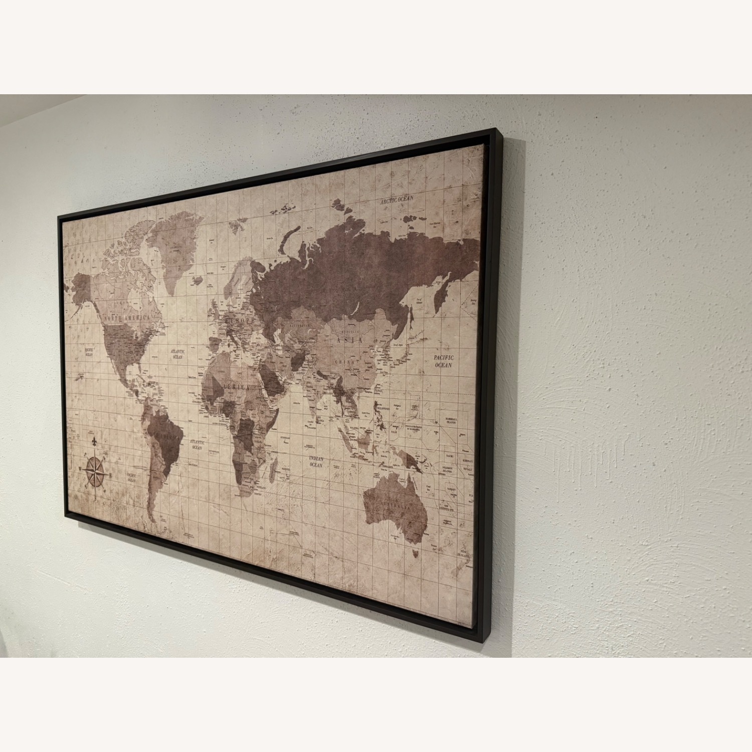 Wayfair Framed Distressed World Map Canvas Wall Art - image-2