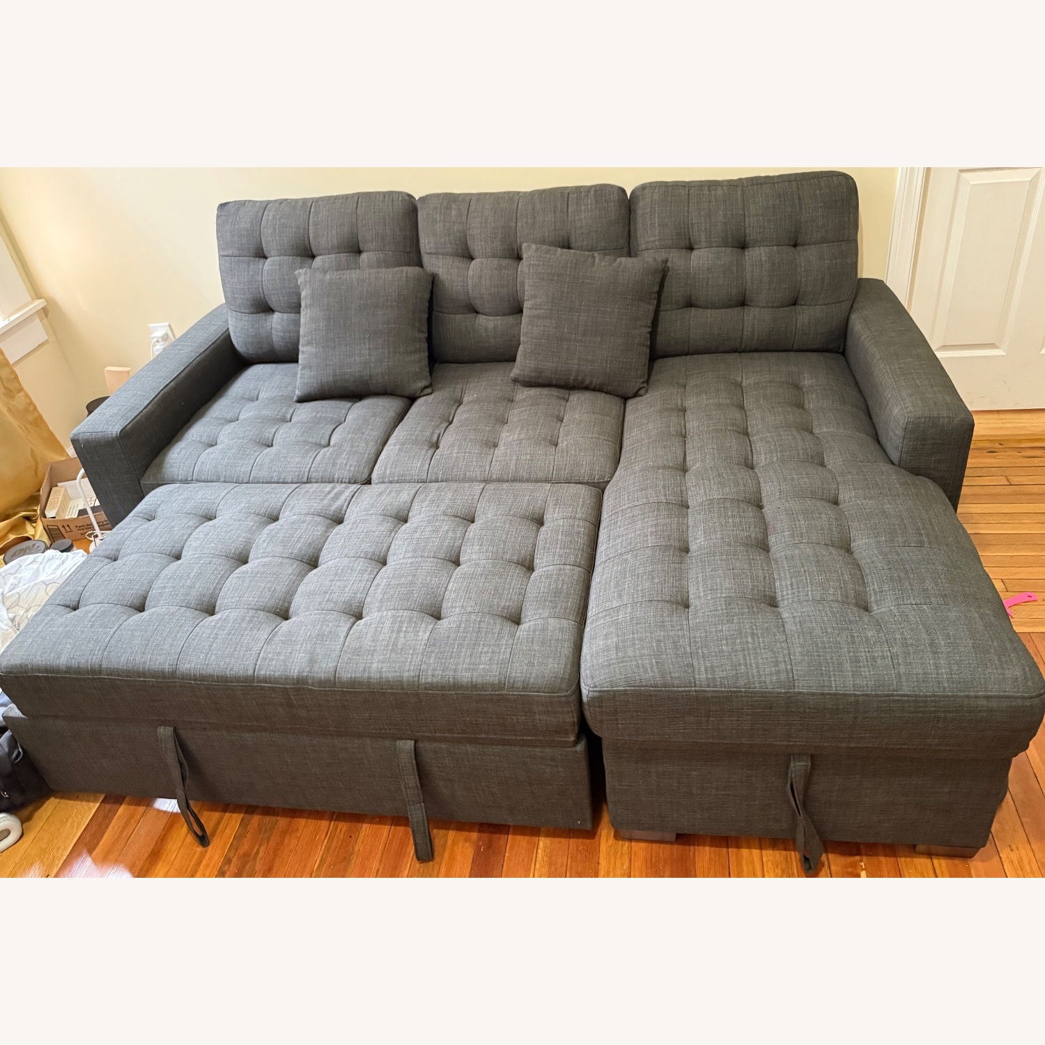 Dark Gray Sleeper Sofa - image-5