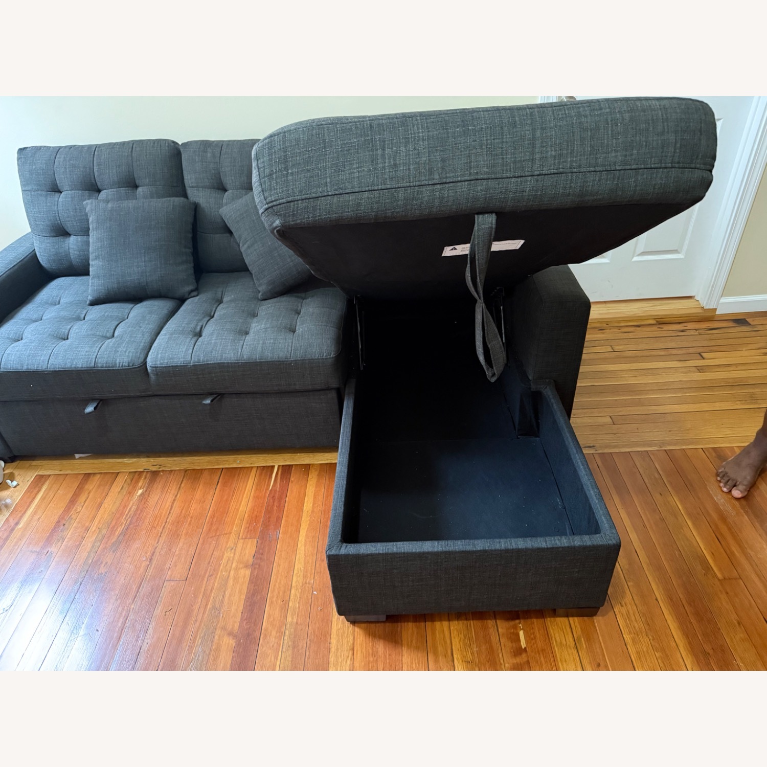Dark Gray Sleeper Sofa - image-4