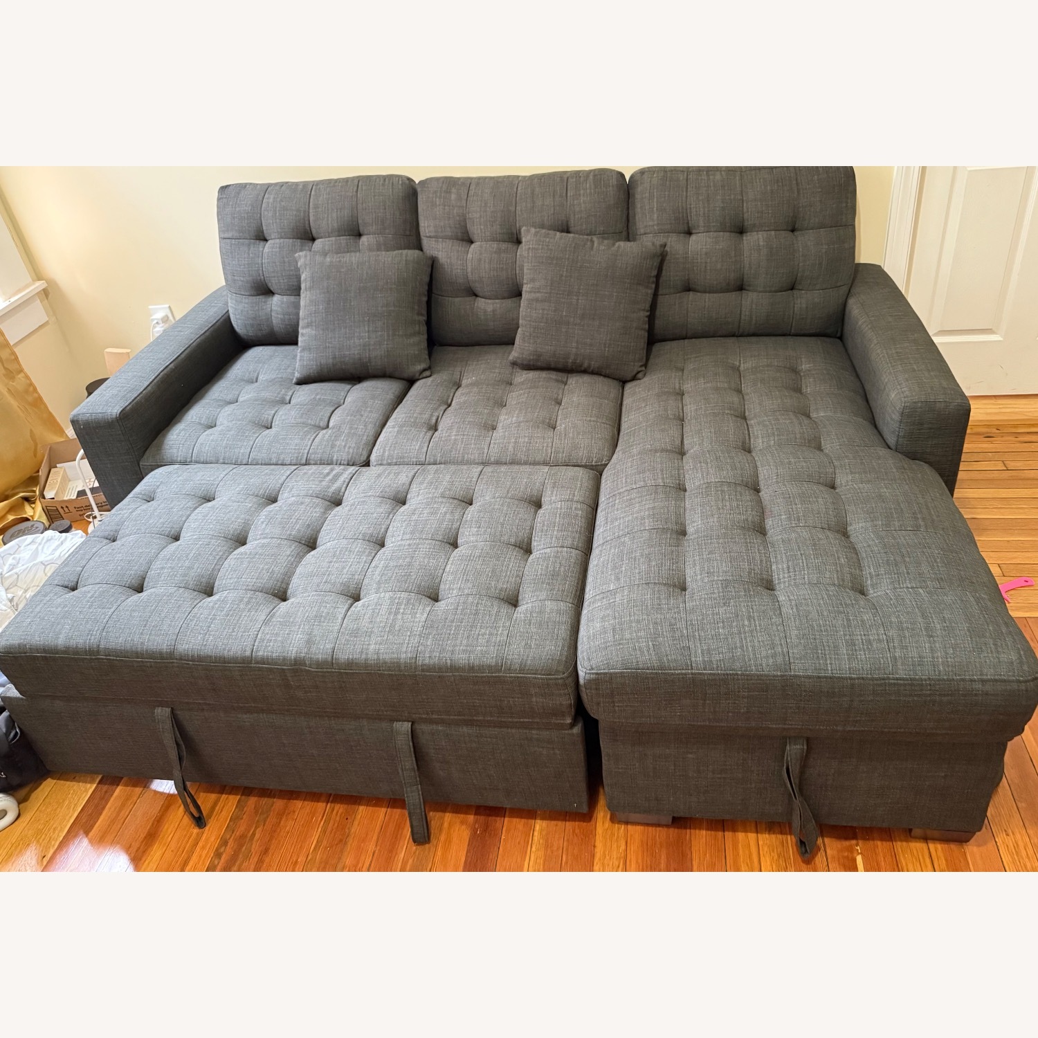 Dark Gray Sleeper Sofa - image-1