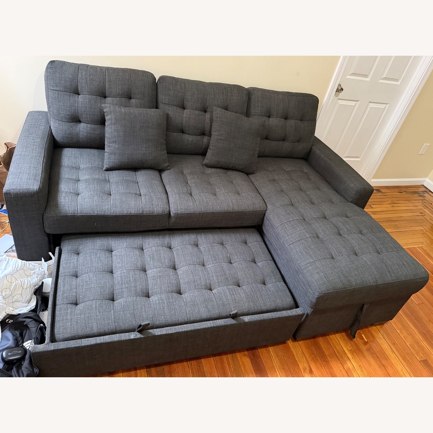 Dark Gray Sleeper Sofa - image-6