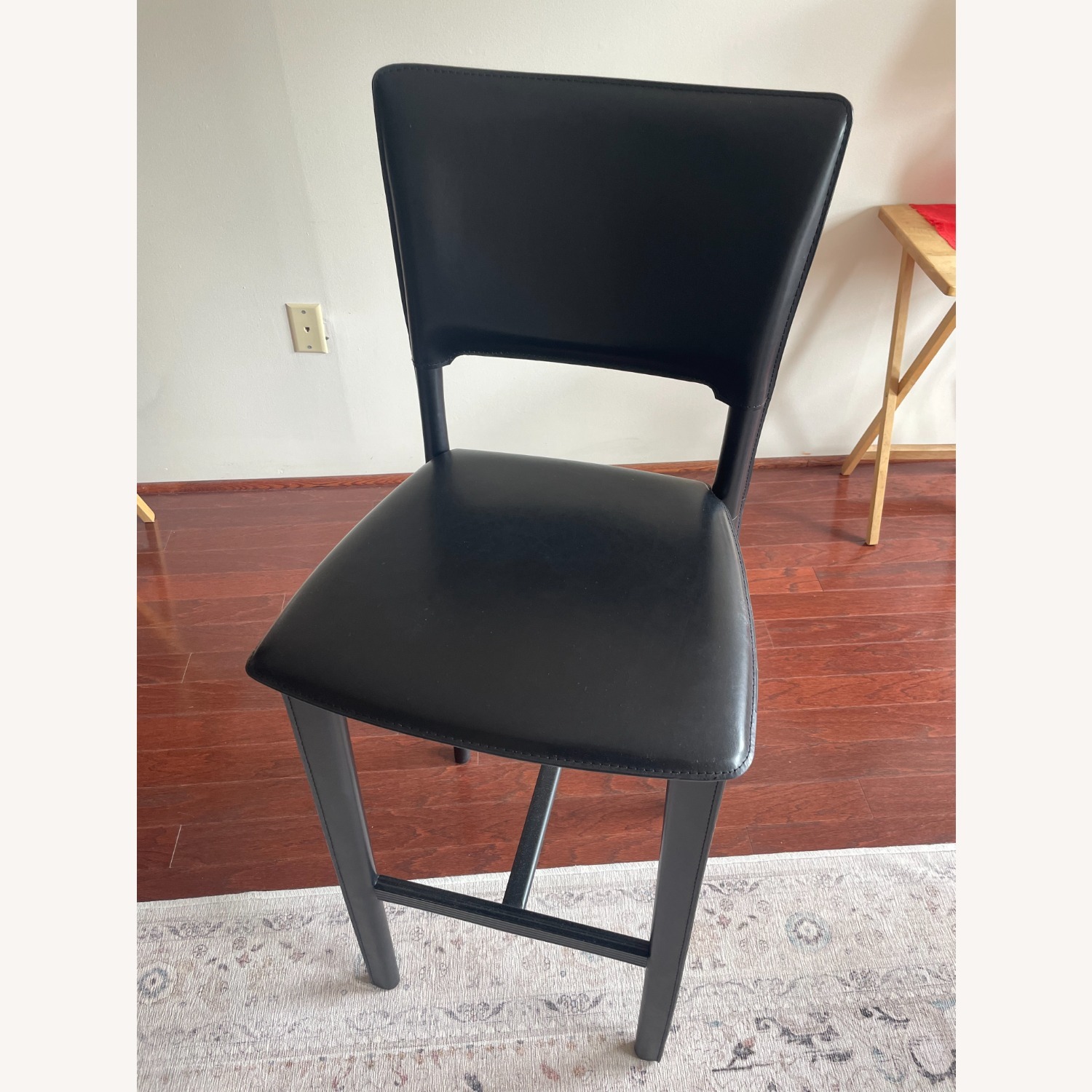 Maria Yee Black Leather Bar Stool - image-2