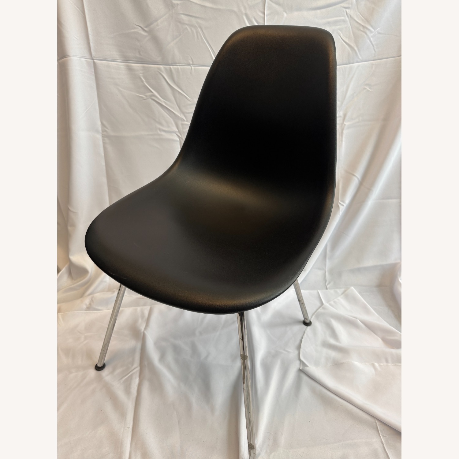 Eames Molded Plastic Side Chair in Black - image-1
