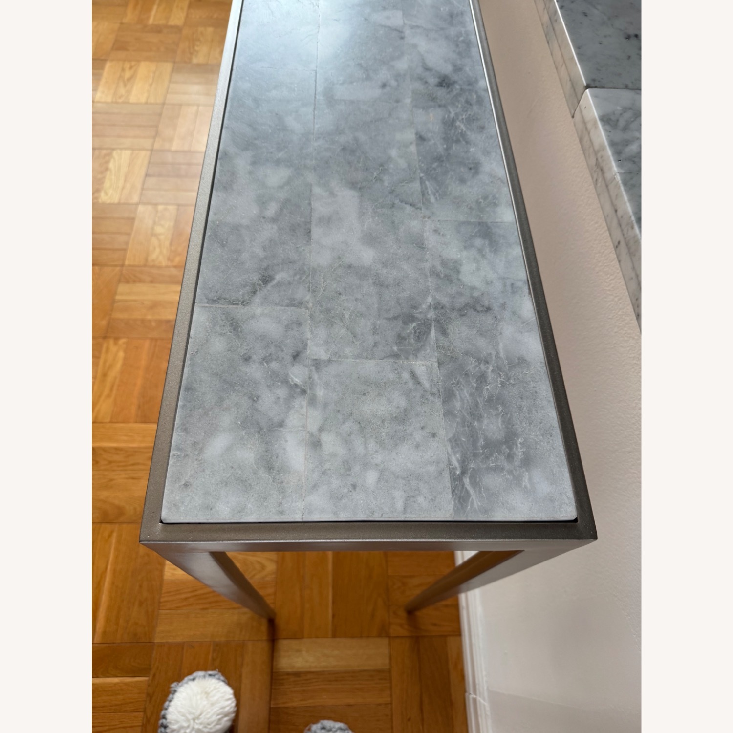 Console Table Marble Top & Metal - image-1