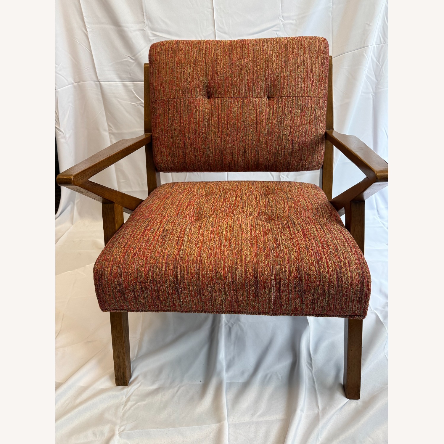 INK+IVY Rocket Orange Tufted Microfiber Arm Chair - image-1