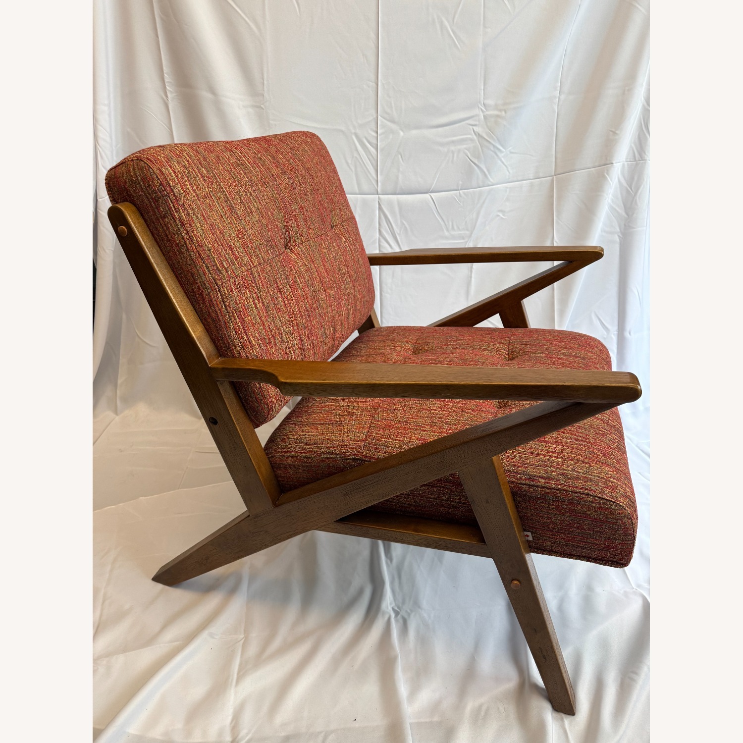 INK+IVY Rocket Orange Tufted Microfiber Arm Chair - image-3