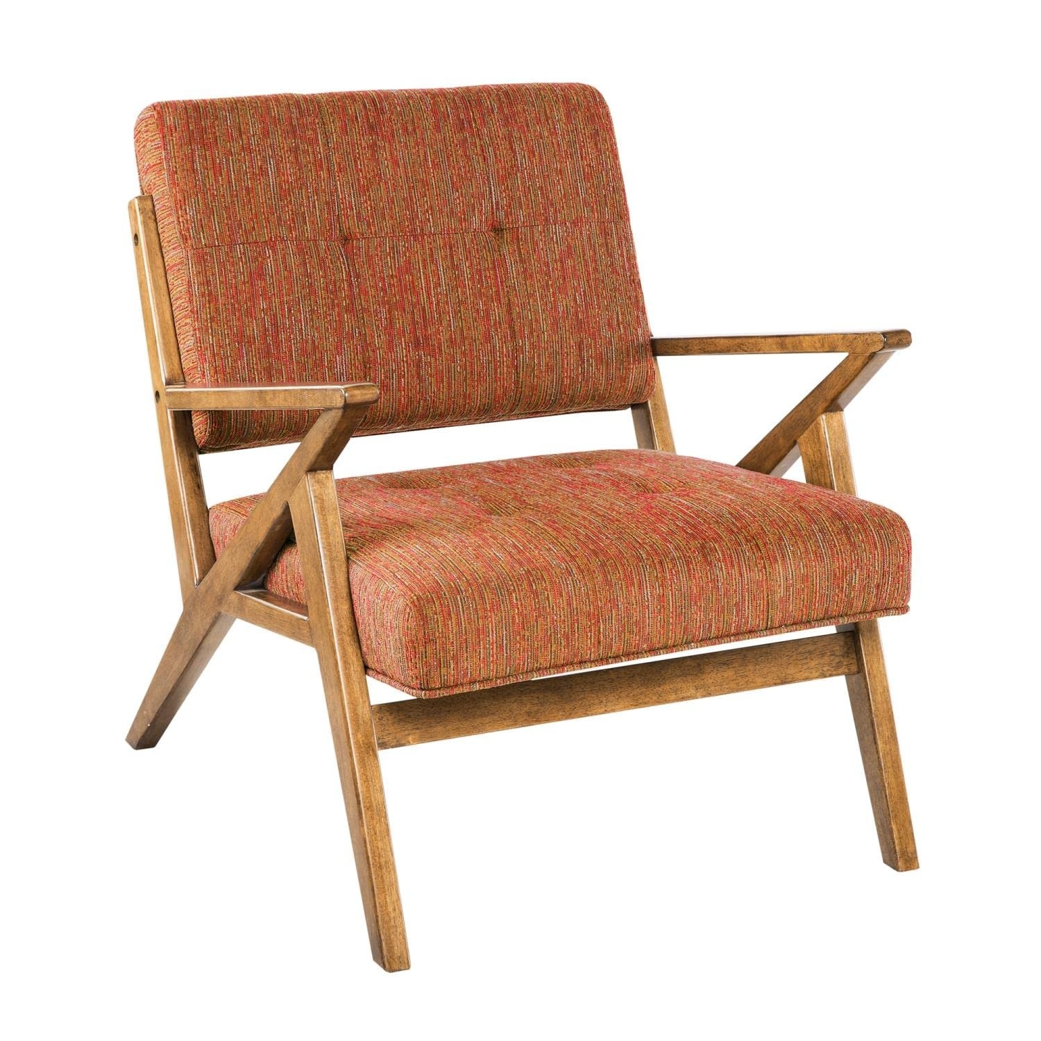 INK+IVY Rocket Orange Tufted Microfiber Arm Chair - image-6