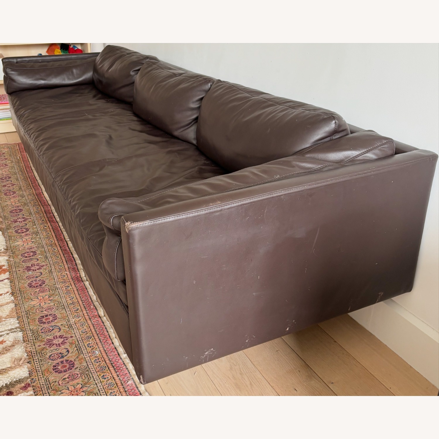 Herman Miller's Bolster 3 Seater in Brown Leather - image-1
