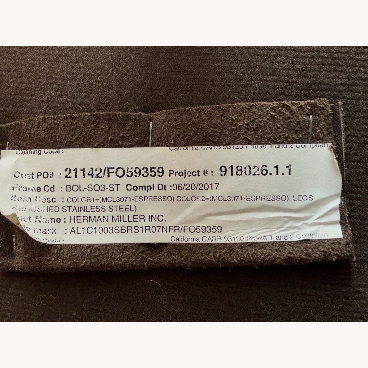 Herman Miller's Bolster 3 Seater in Brown Leather - image-2