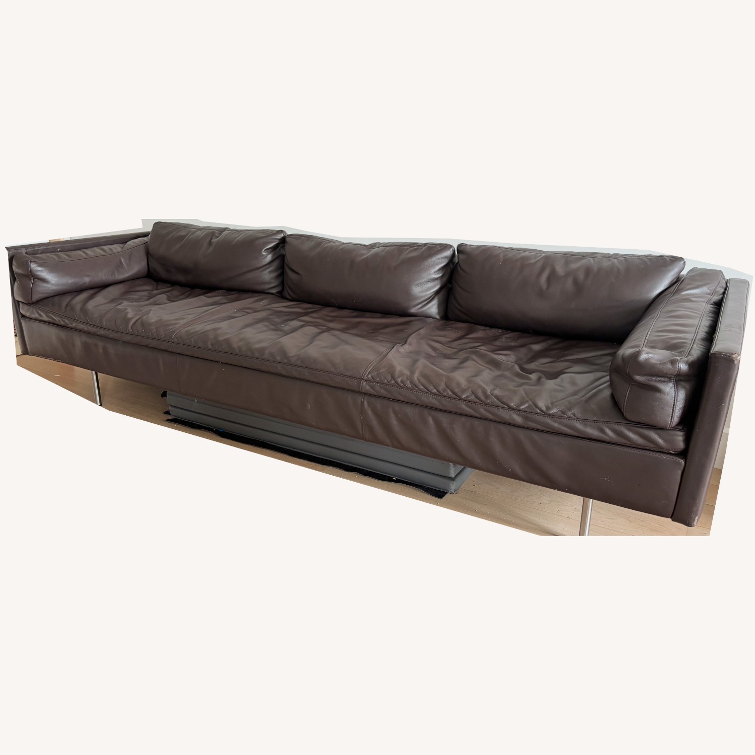 Herman Miller's Bolster 3 Seater in Brown Leather - image-0