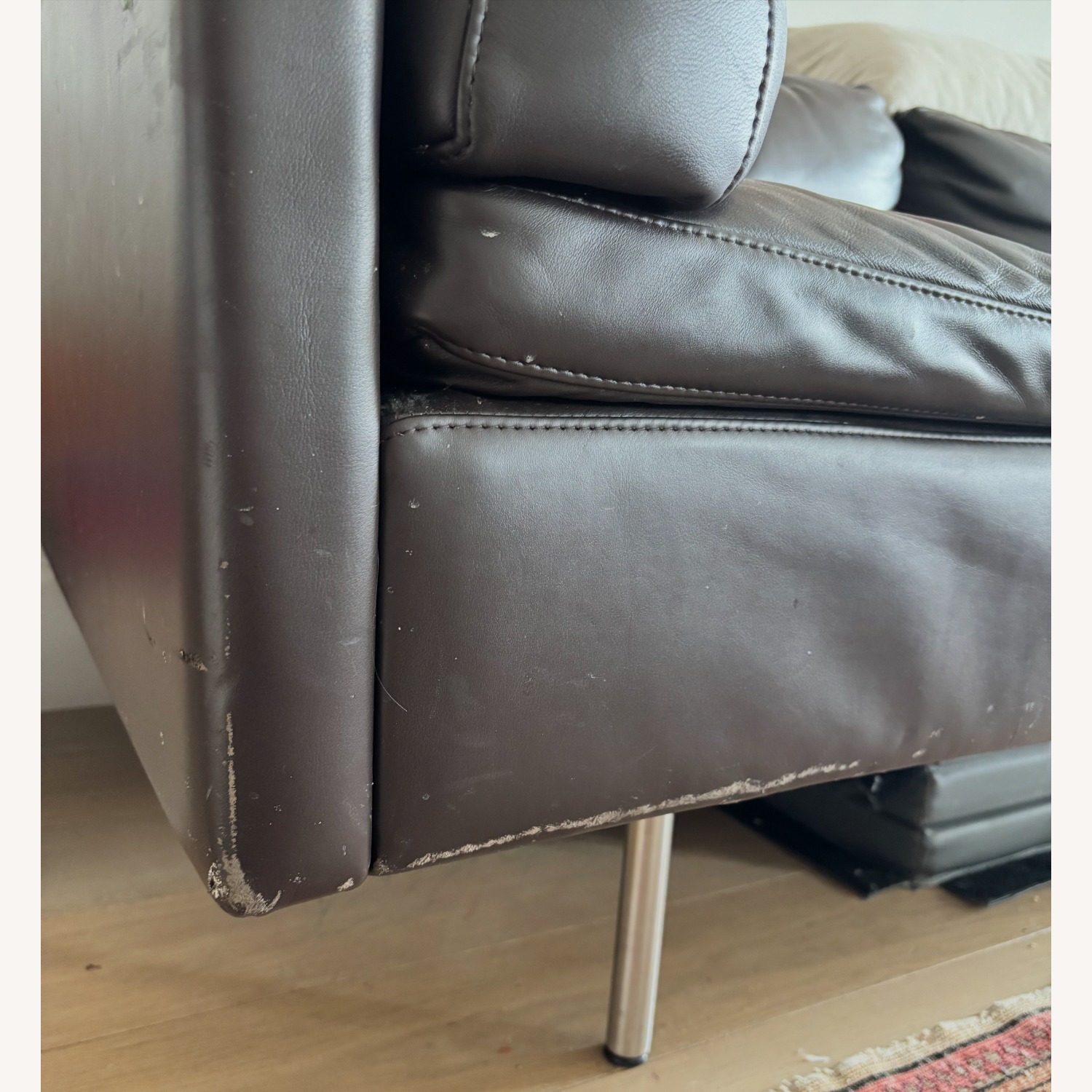 Herman Miller's Bolster 3 Seater in Brown Leather - image-4
