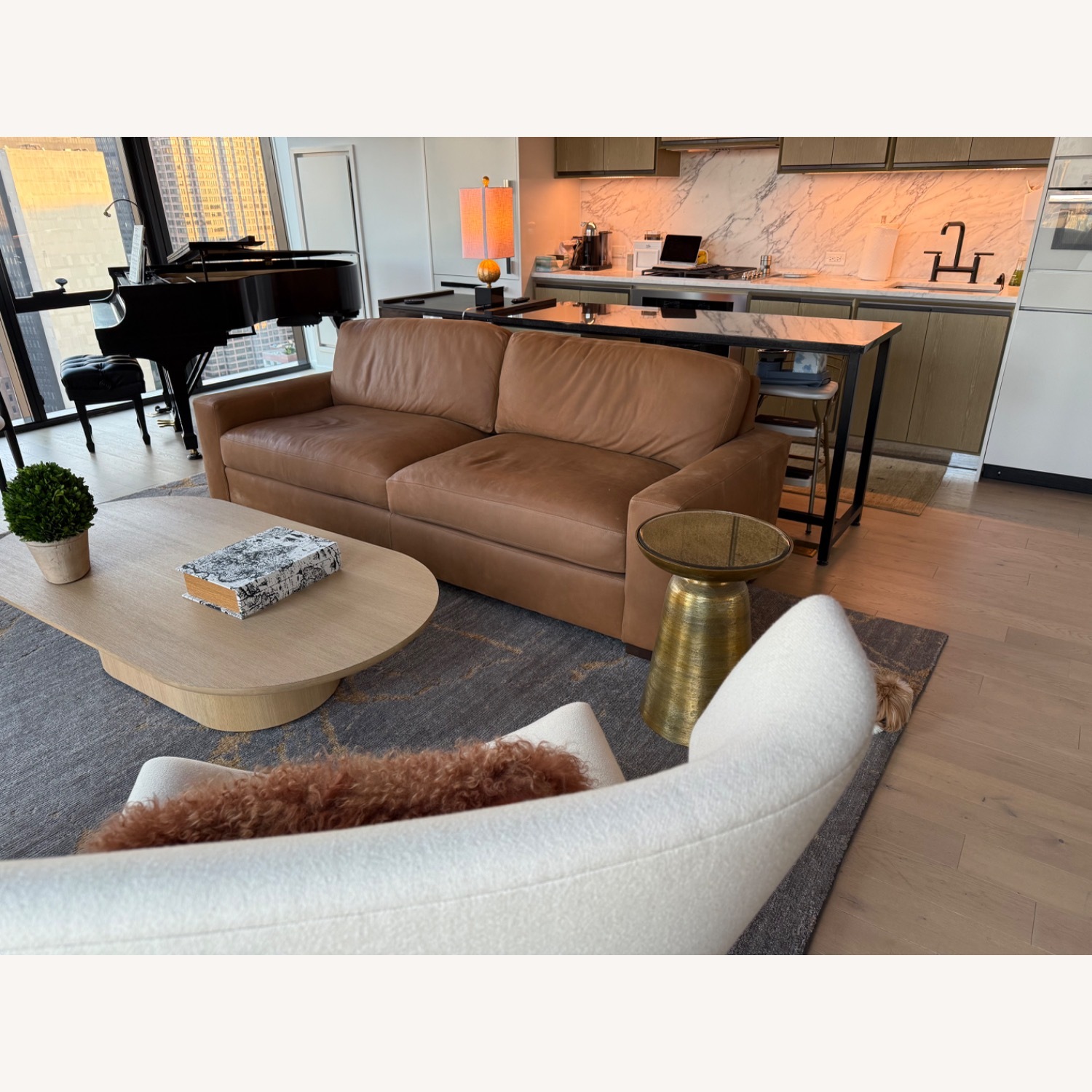 RH 8ft Italian Cavallino Leather Maxwell Sofa - image-7