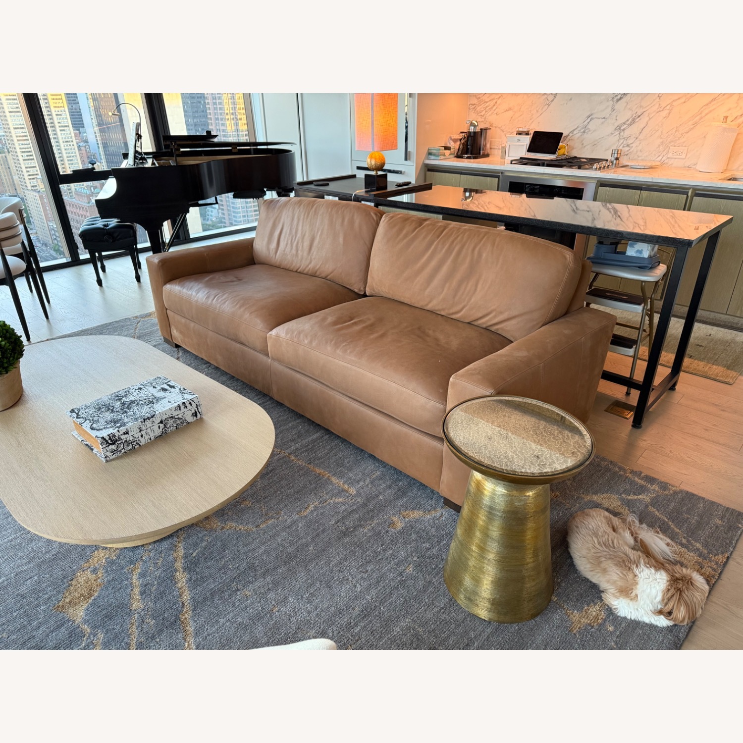 RH 8ft Italian Cavallino Leather Maxwell Sofa - image-5