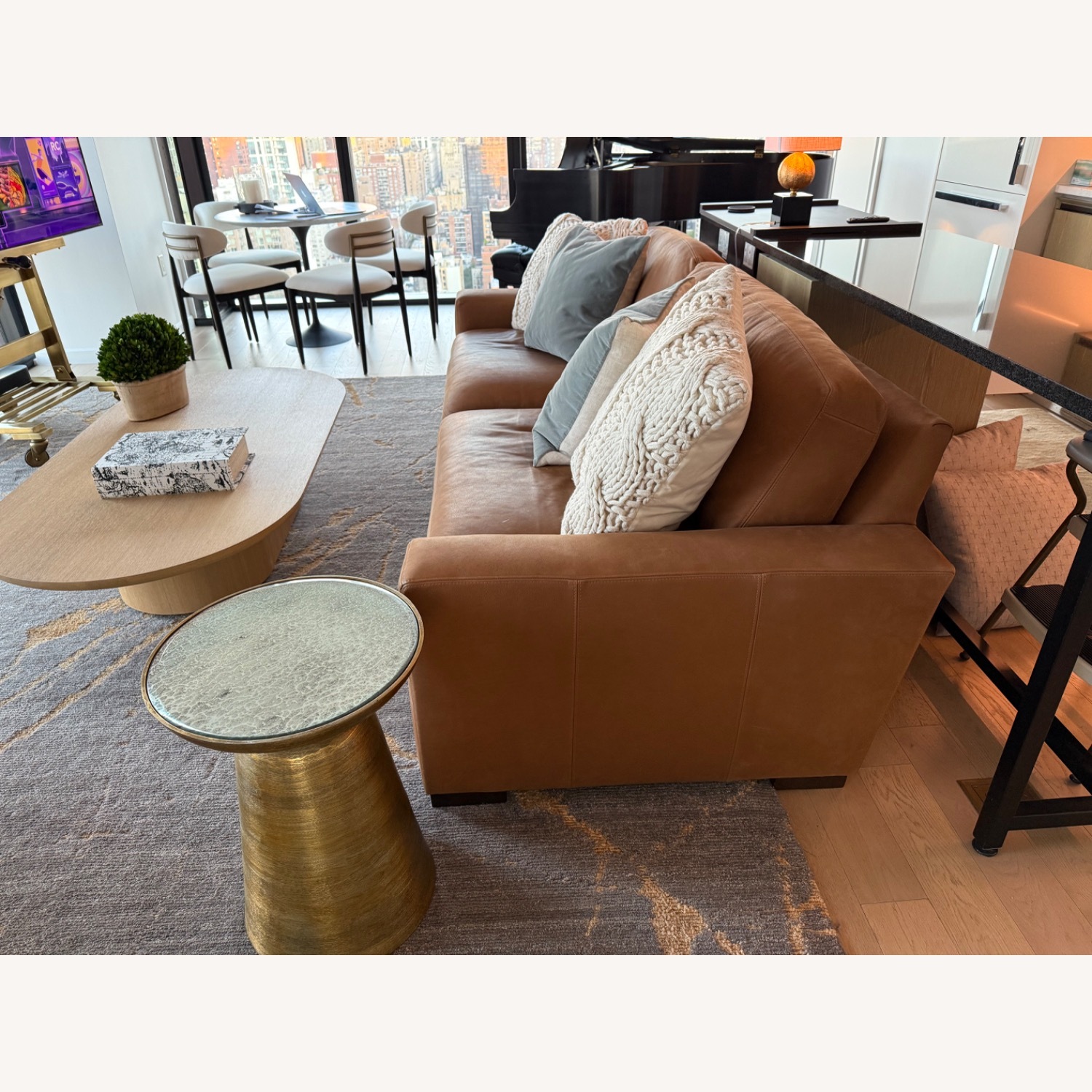 RH 8ft Italian Cavallino Leather Maxwell Sofa - image-2