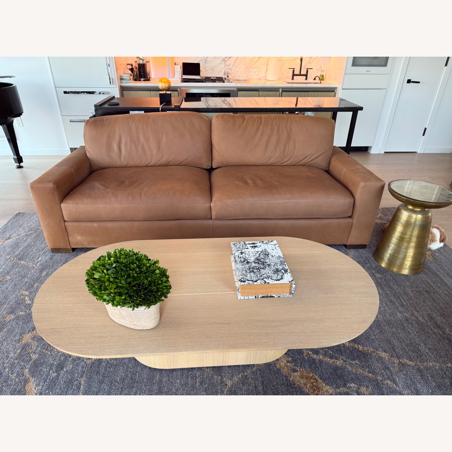 RH 8ft Italian Cavallino Leather Maxwell Sofa - image-4